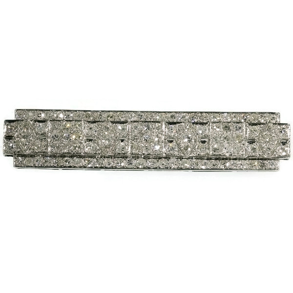 Platinum Art Deco diamond brooch by Maison Wolfers